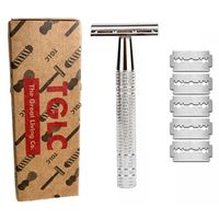 The Great Living Co Premium Double Edge Safety Razor Plus Blades - Silver